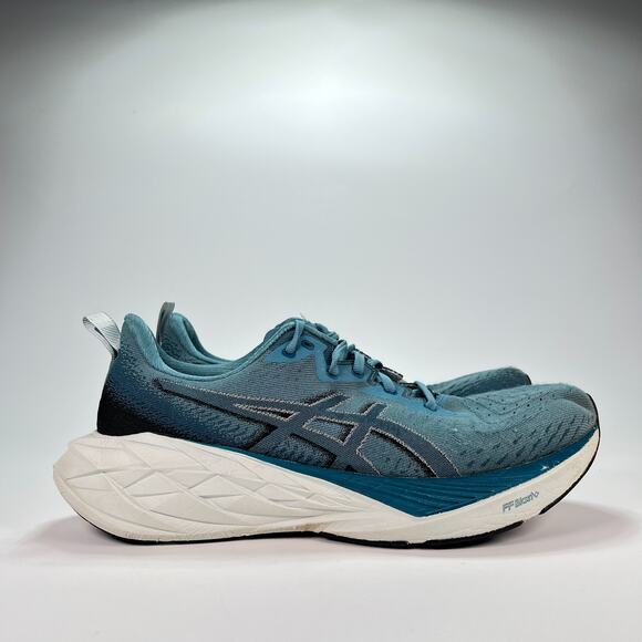 ASICS Novablast 4 Blue Teal White Trainer Running Shoes F710424 Men's Size 11.5 - Picture 1 of 10